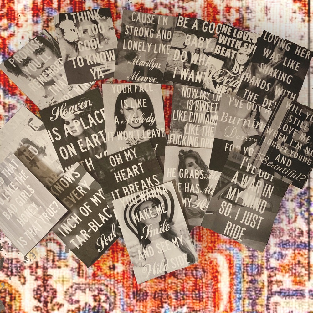 Lana del Rey photo lyric stickers